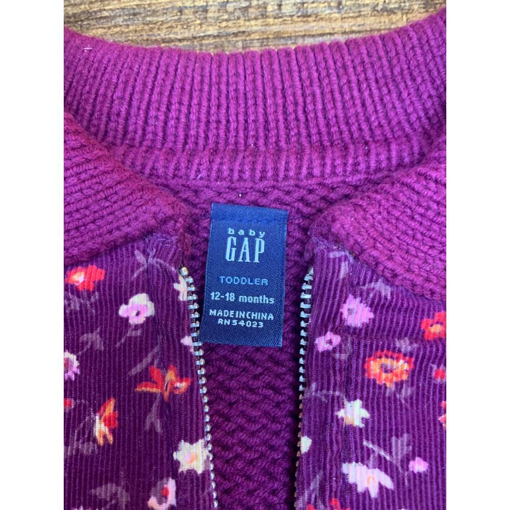 BABY GAP Girl’s Corduroy/Sweater Zip Up Cardigan / Size: 12-18 Months - Picture 4 of 7